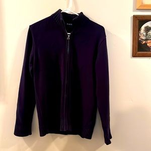 Women’s Long Sleeved Sweater, Black, Size XXL (16), Place, Zips up